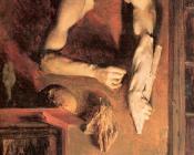 Studio Interior with Casts - 阿道夫·冯·门采尔